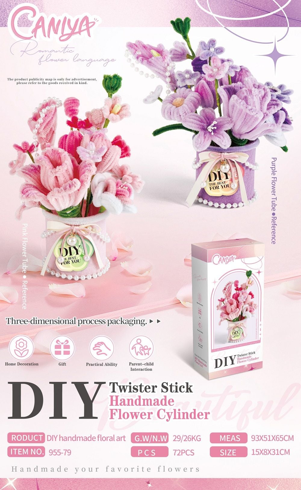 Набір для творчості сінельна проволока Квіти у коробці 31*15*8см 955-79 Caniya