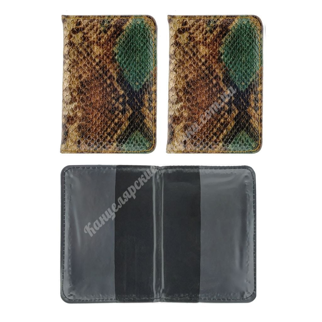 Обкладинка для паспорта штучна шкіра кобра м'яка мікс P-7284 Україна