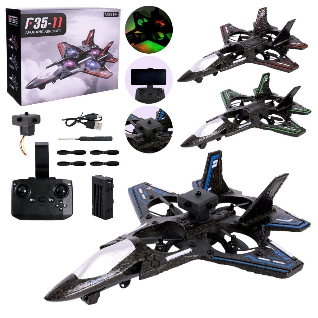 Літак-дрон на р\к F-35 з камерою світло на акум 3 кольори у коробці 27*10*21,5см F35-C Avoiding Aircraft