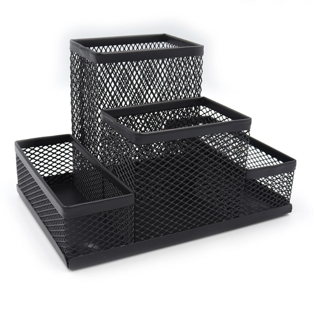 Підставка органайзер 15*10*10 см металева сітка 4 відділи чорний IMG3684B Josefotten