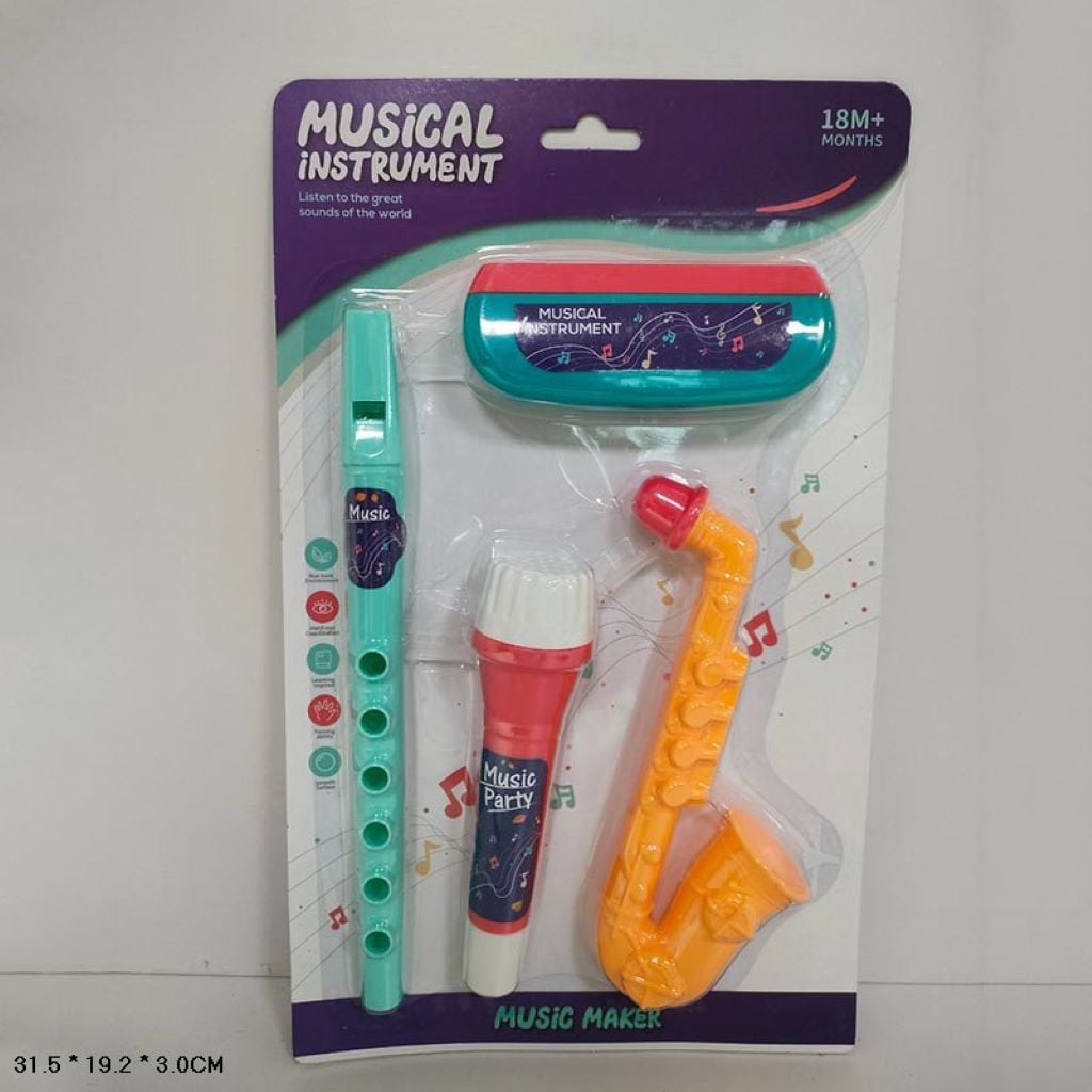 Музичні інструменти 4шт на планшетці 31,5*19,2*2,3см 3303E Китай