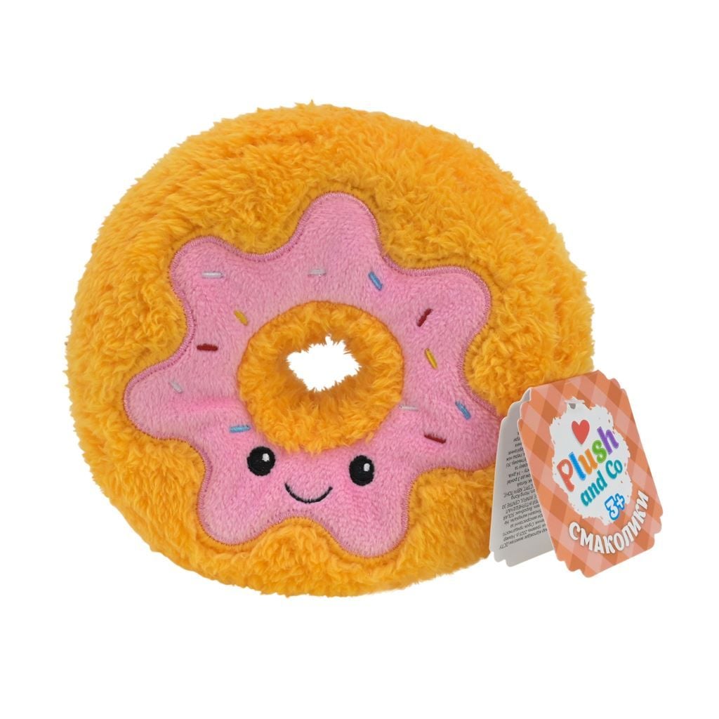 М'яка іграшка Смаколики Пончик 9см помаранчево рожева PLC25072 Plush and Co