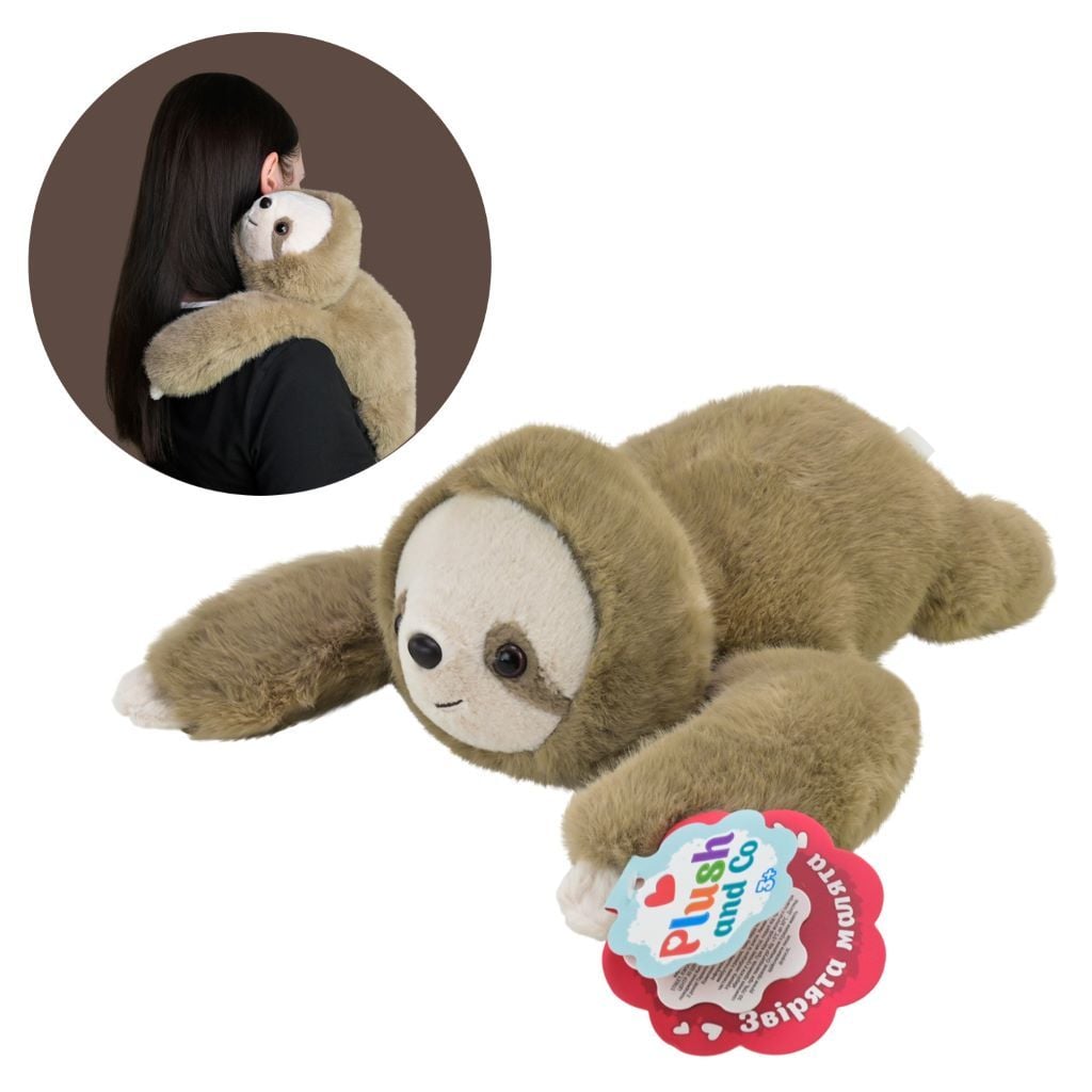 М'яка іграшка Лінівець 45см м'яконабивний коричнево сірий PLC25027 Plush and Co