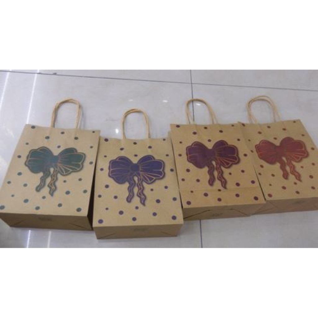 Пакет подарунковий 33*26*12см Бантик мікс кольорів крафт DSCN2932-33 Josefotten