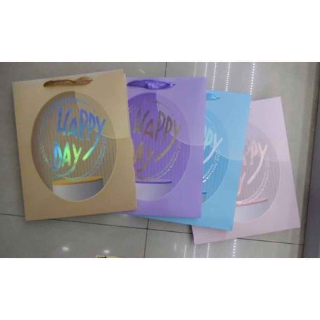 Пакет подарунковий 40*30*12см Happy Day мікс колоьорів DSCN2911-40 Josefotten