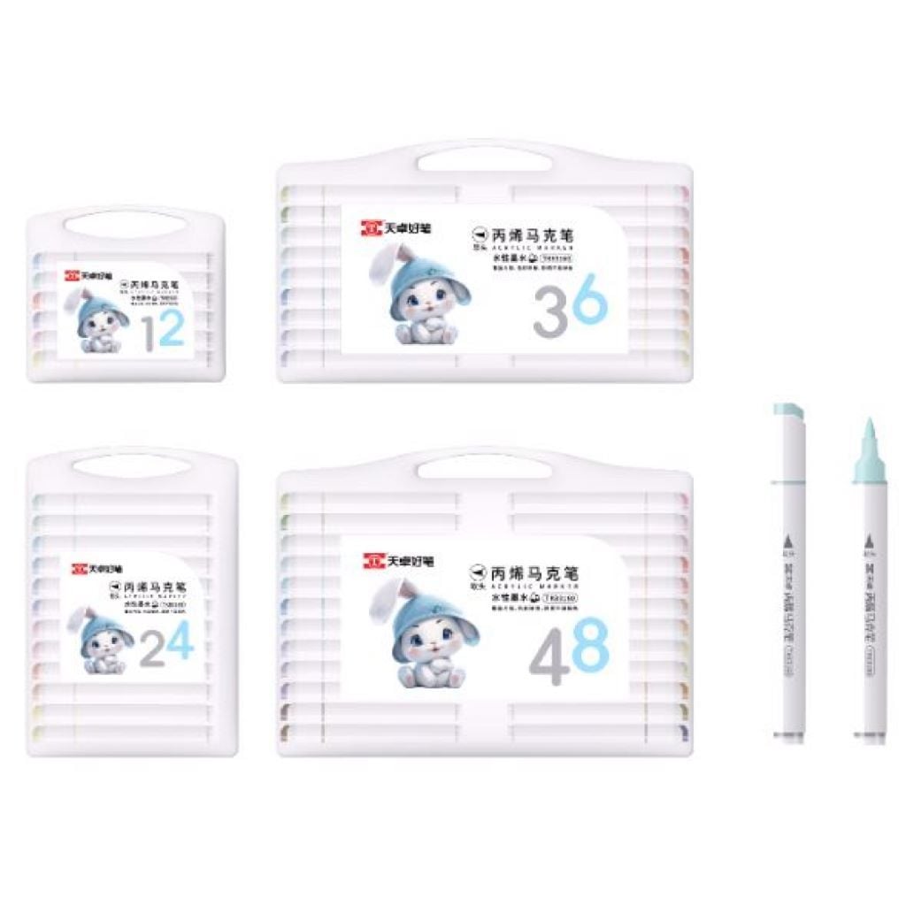 Маркери-ручки акрилові набір 24 шт TY Rabbit у пластиковому боксі кольорові TK83160-24 Josefotten