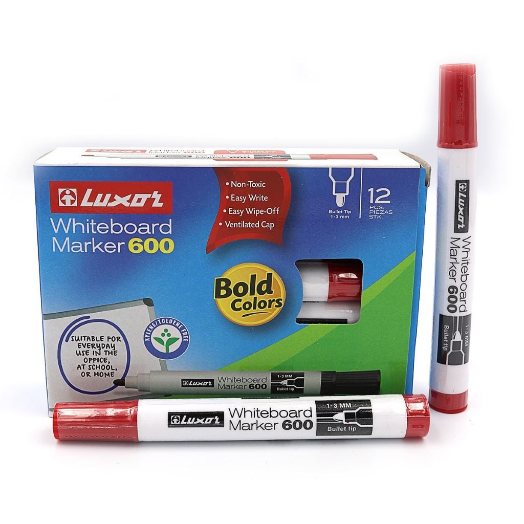 Маркер для дошки 1-3мм круглий на спиртовій основі червоний 3343 Luxor