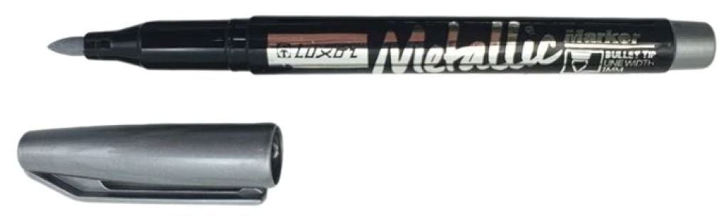 Маркер перманентний 1-2мм круглий металік срібний 3486 Centropen