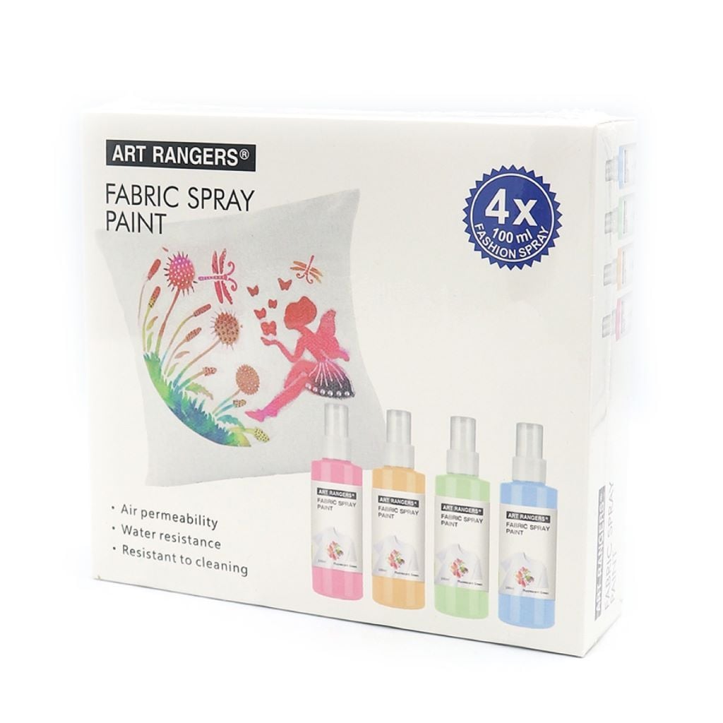 Фарба спрей для тканини набір 4 по 100мл пастель PA5604100B ART Rangers