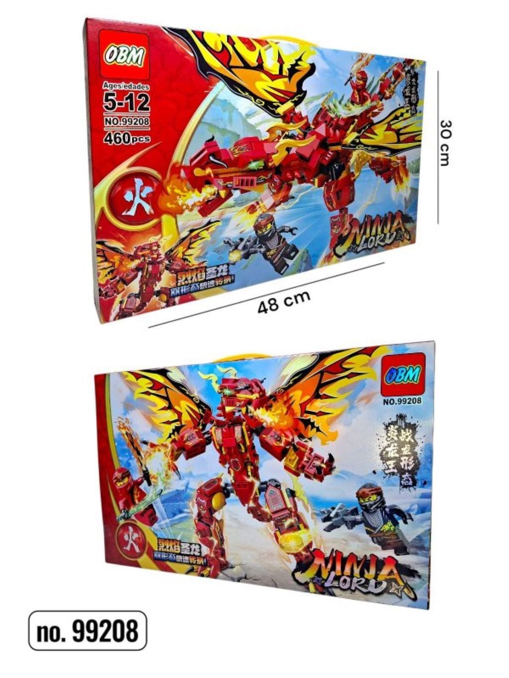 Конструктор типу лего  Ninjago 460ел Вогняний дракон у коробці 48*30*7см 99208 OBM