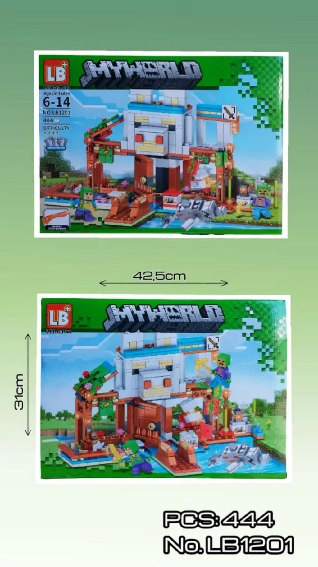 Конструктор типу лего My world 444ел у коробці 42*31*7см LB1201 LB