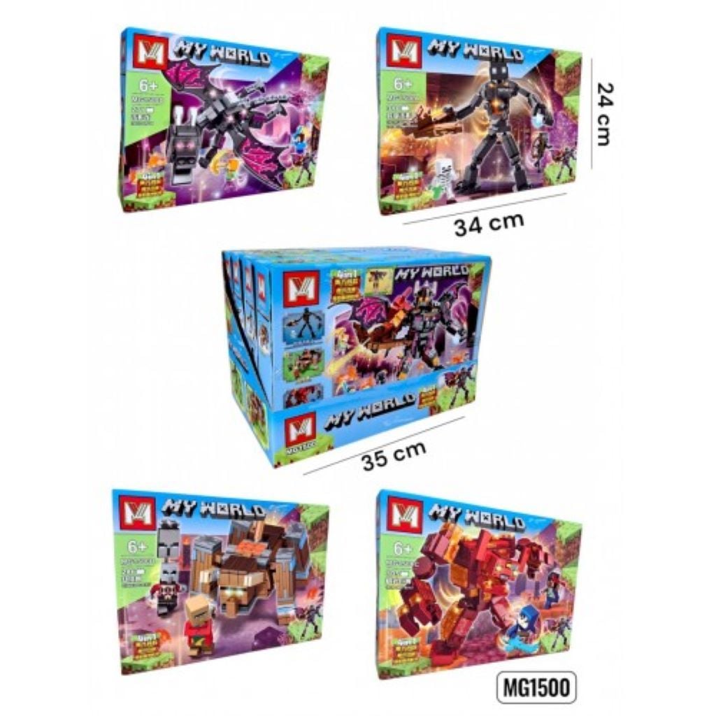Конструктор типу лего My world від 286 до 310ел 4 в1 у коробці 34*24*5см MG1500 MGB