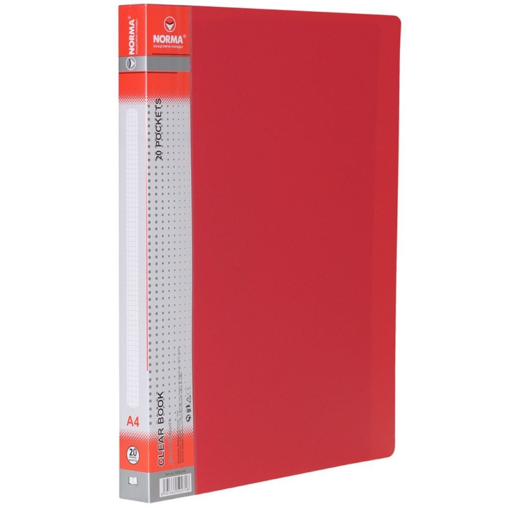 Папка А4 на 20файлів червона 5026-01 Norma