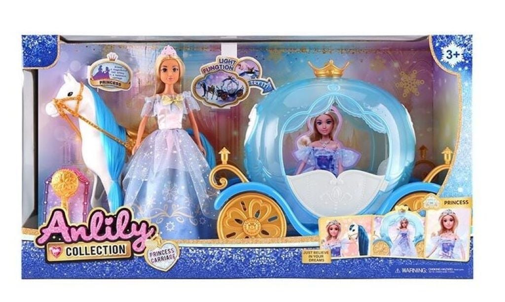 Карета з лялькою 30см світло в коробці 60*35*17см 616852 Китай