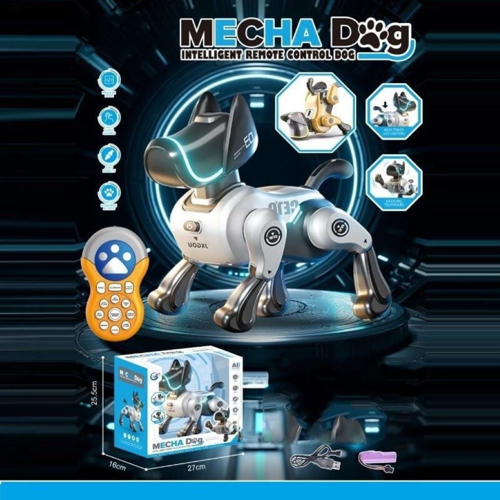 Робопес на р/к акум 3,7 V пульт 2,4 Ghz  музика підсвічування звуки USB-кабель у коробці 27*25*16см				  788A-4 Китай