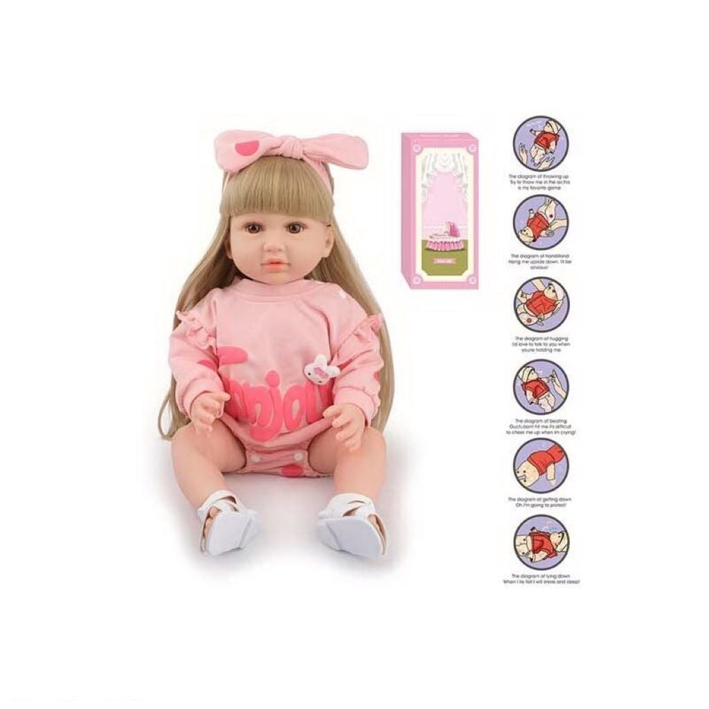 Пупс Real Born 52см на батарейках звук з волоссям вініл тіло з пустушкою пляшечка памперс у коробці 51*21*14см AFD8866-28S Китай