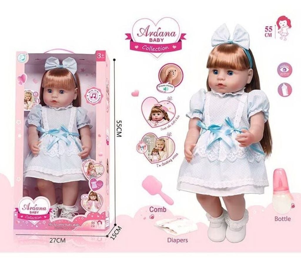 Лялька Ardana Baby гумова 52см інтерактивна в коробці A910C Китай