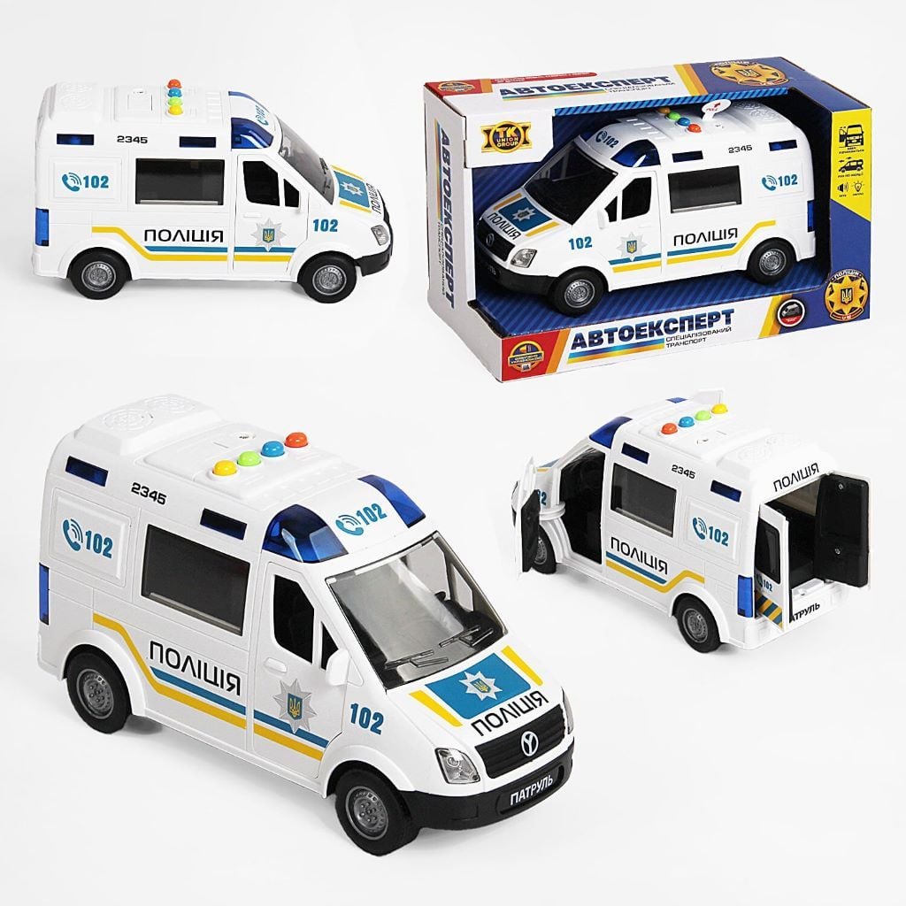 Машина Поліція на бат світло звук інерція в коробці 31*22*19,5см 69609 АвтоЕксперт