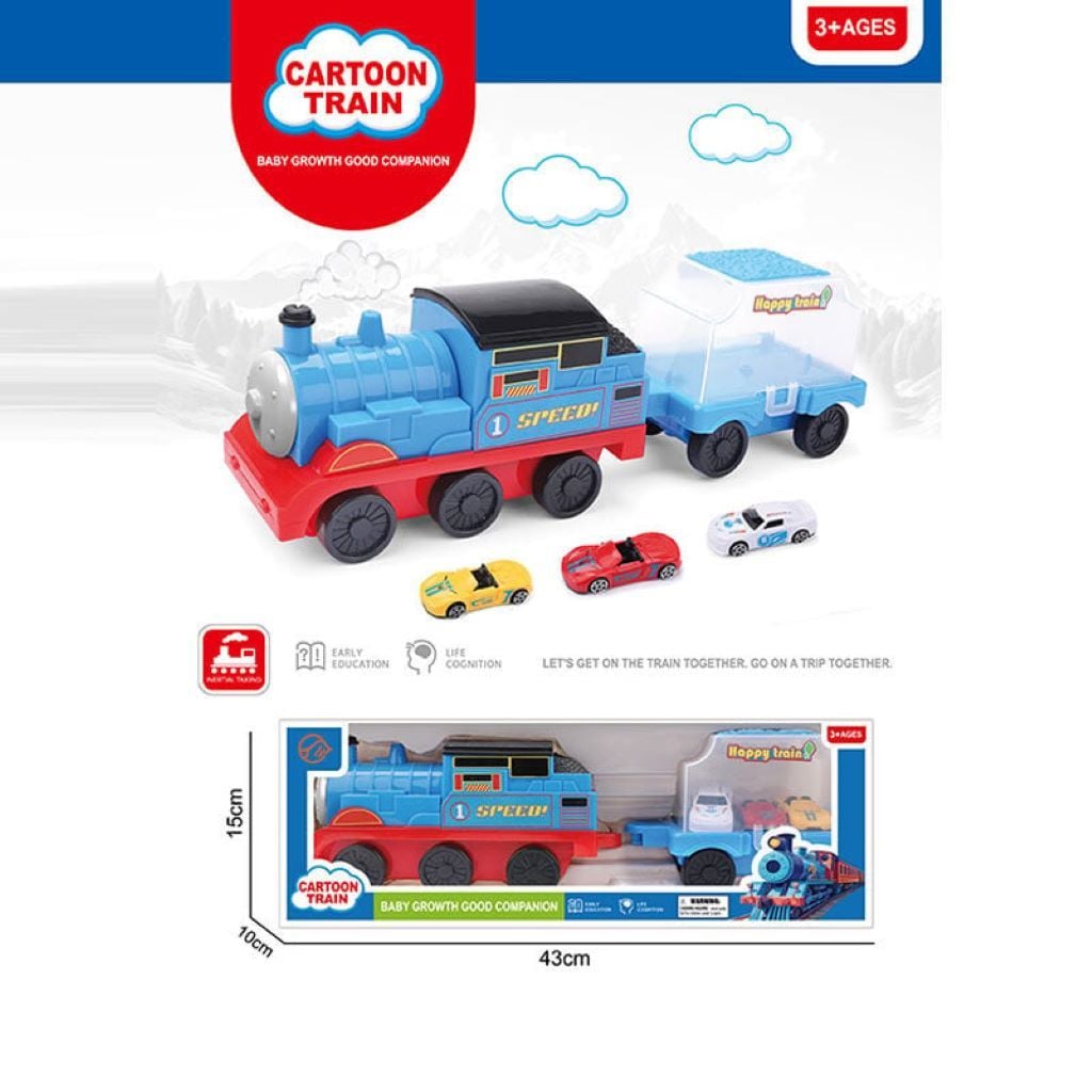 Потяг інерція з причепом для машин 3шт у коробці 43*15*10см 413-1 Китай