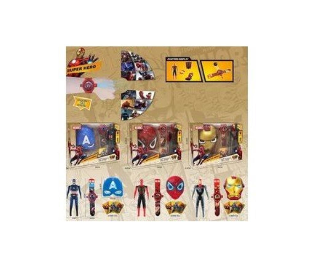 Герої Super Heroes набір з маскою та годинником у коробці 34*24*8,5см 118E Китай