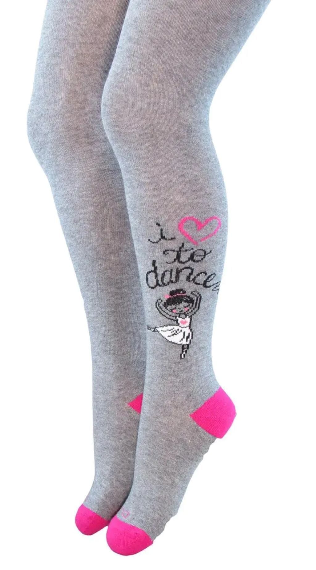 Колготи демісезонні з малюнком сірий 4395 Duna 122-128р