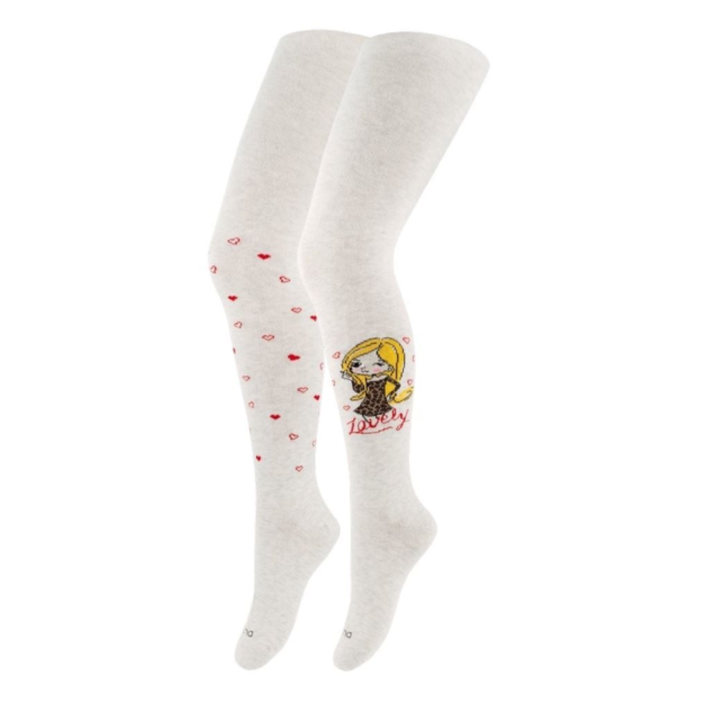 Колготи демісезонні з малюнком сірий з бежевим 4431 Duna 86-92р