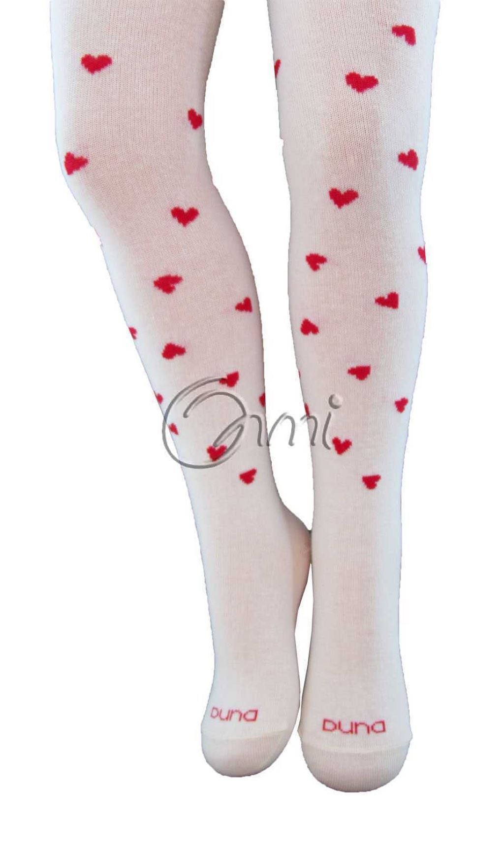 Колготи демісезонні з малюнком сердечка молочний 4435 Duna 80-86р