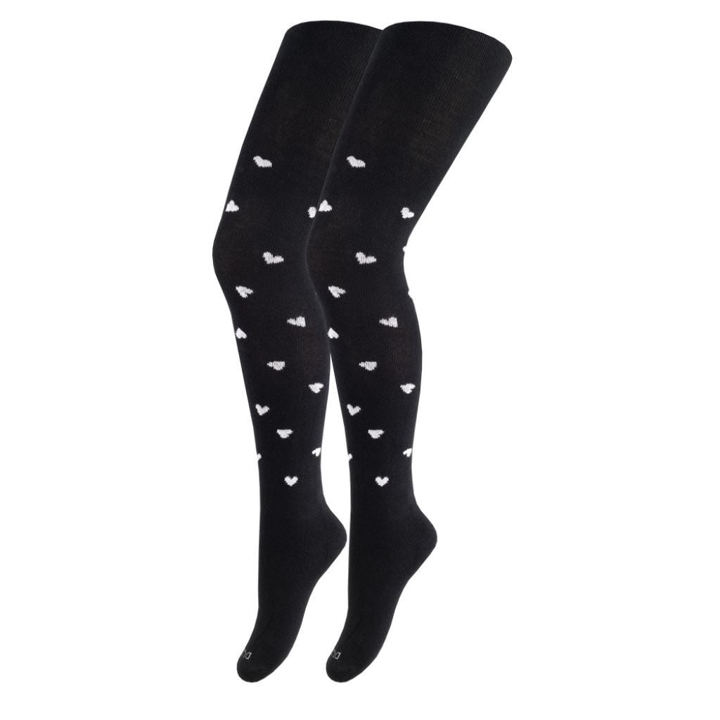 Колготи демісезонні з малюнком сердечка чорний 4435 Duna 86-92р