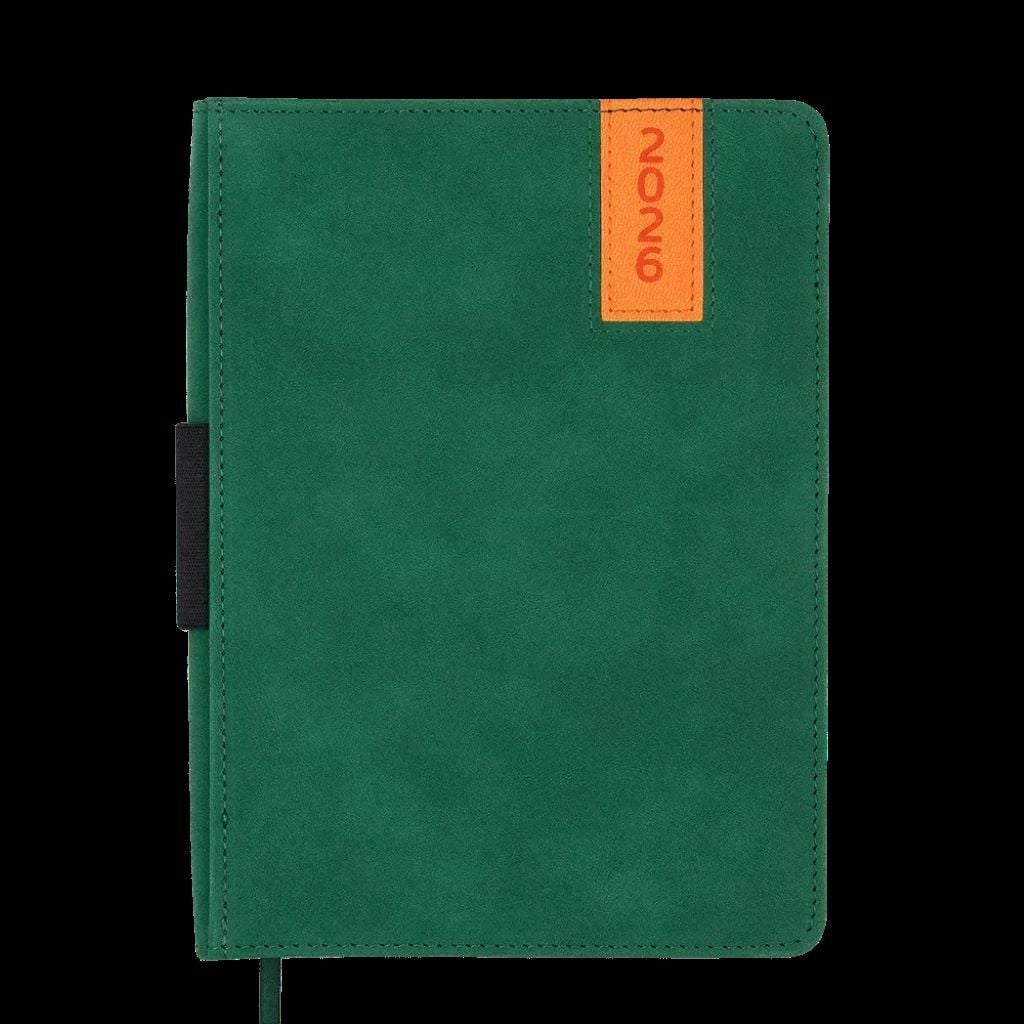 Щотижневик A5 датований 2026р VERONA штучна шкіра 336 сторінок зелений 2115-04 Buromax