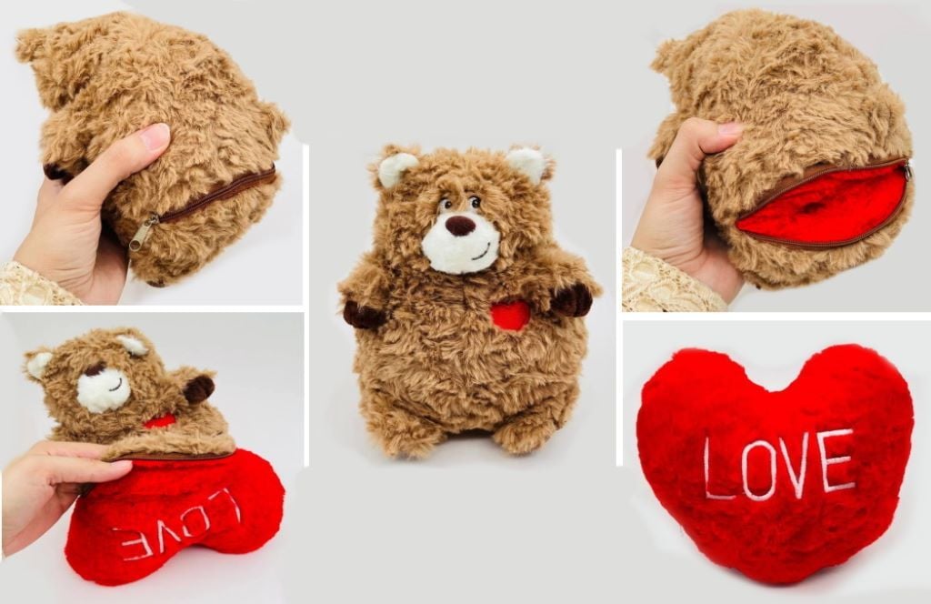 М'яка іграшка Ведмедик сердечко 23см коричневий GY-7 Китай