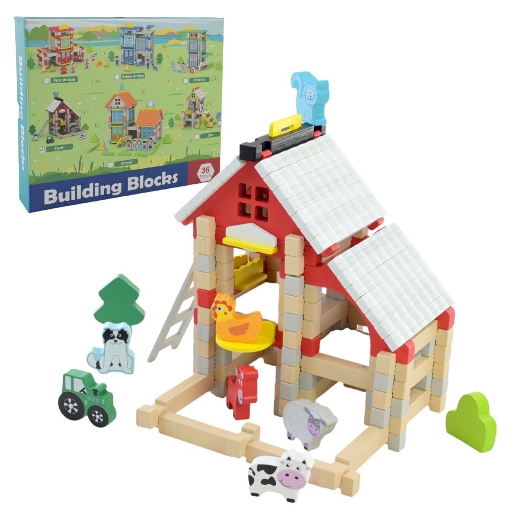 Конструктор дерев'яний 123ел Ферма у коробці 25*20*4см C9436 Китай