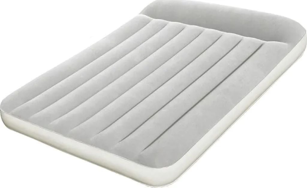 Надувний матрас велюр двоспальний 191*137*60см сірий з підголовником і вбудованим насосом у коробці 40*30*14см 67462 bestway