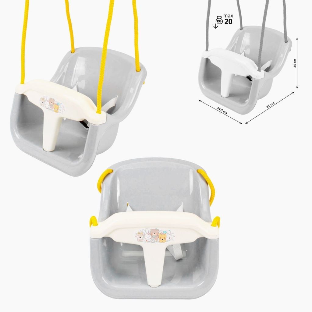 Гойдалка підвісна пластик з ременем сіра 2130 Технок