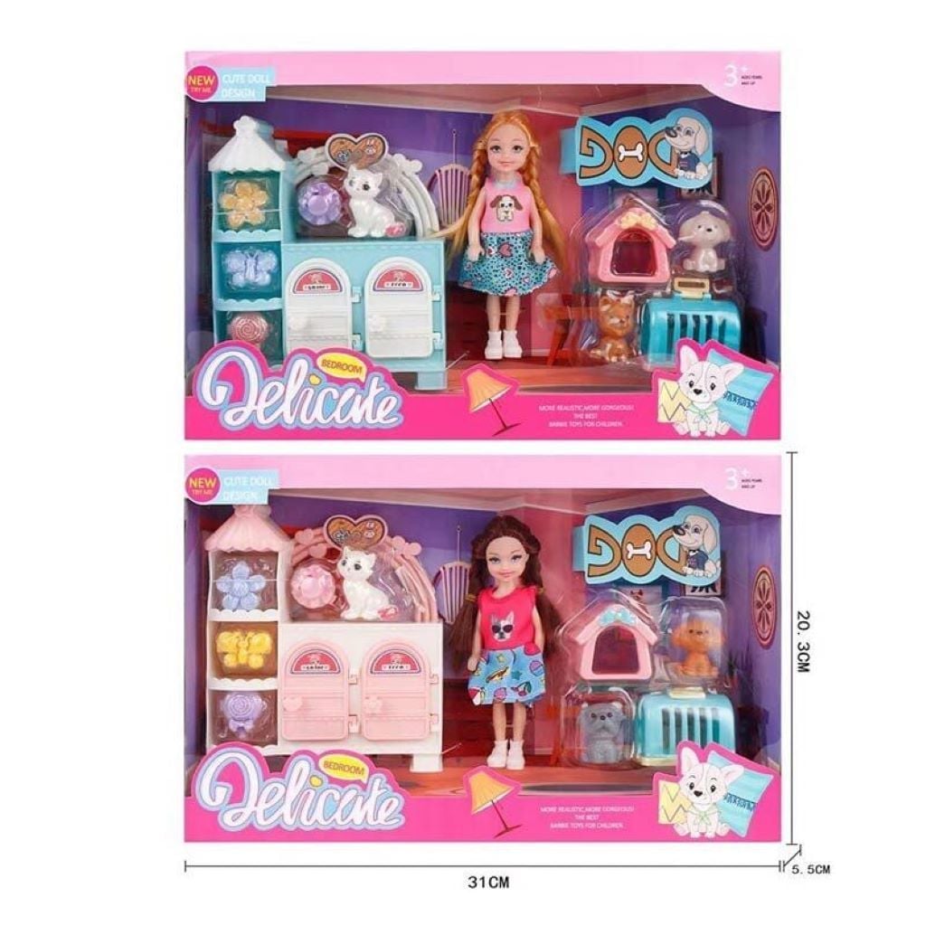 Лялька 14см Delicate 3 тваринки шафа аксесуари в коробці 31,5*20*5,5см L5-37 Китай
