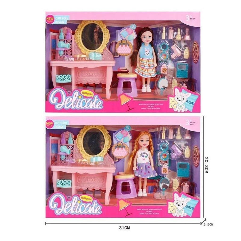 Лялька 14см Delicate меблі зеркало аксесуари в коробці 31,5*20*5,5см L5-36 Китай