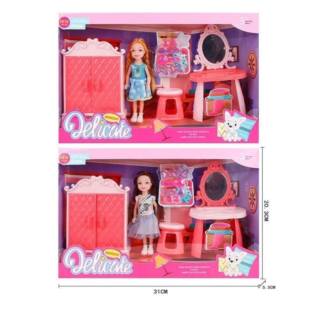Лялька 14см Delicate меблі зеркало аксесуари в коробці 31,5*20*5,5см L5-35 Китай