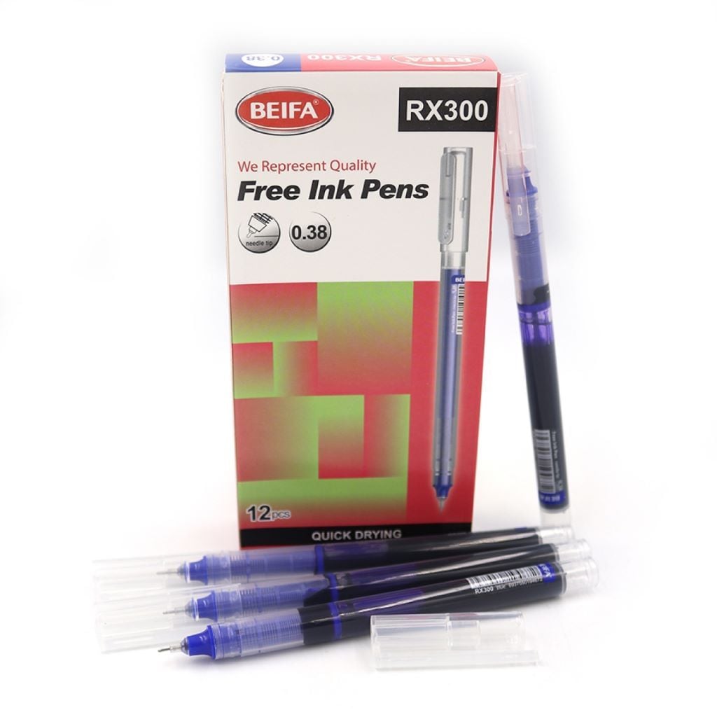 Ручка-роллер 0,38мм чорнильна синя RX300 Beifa