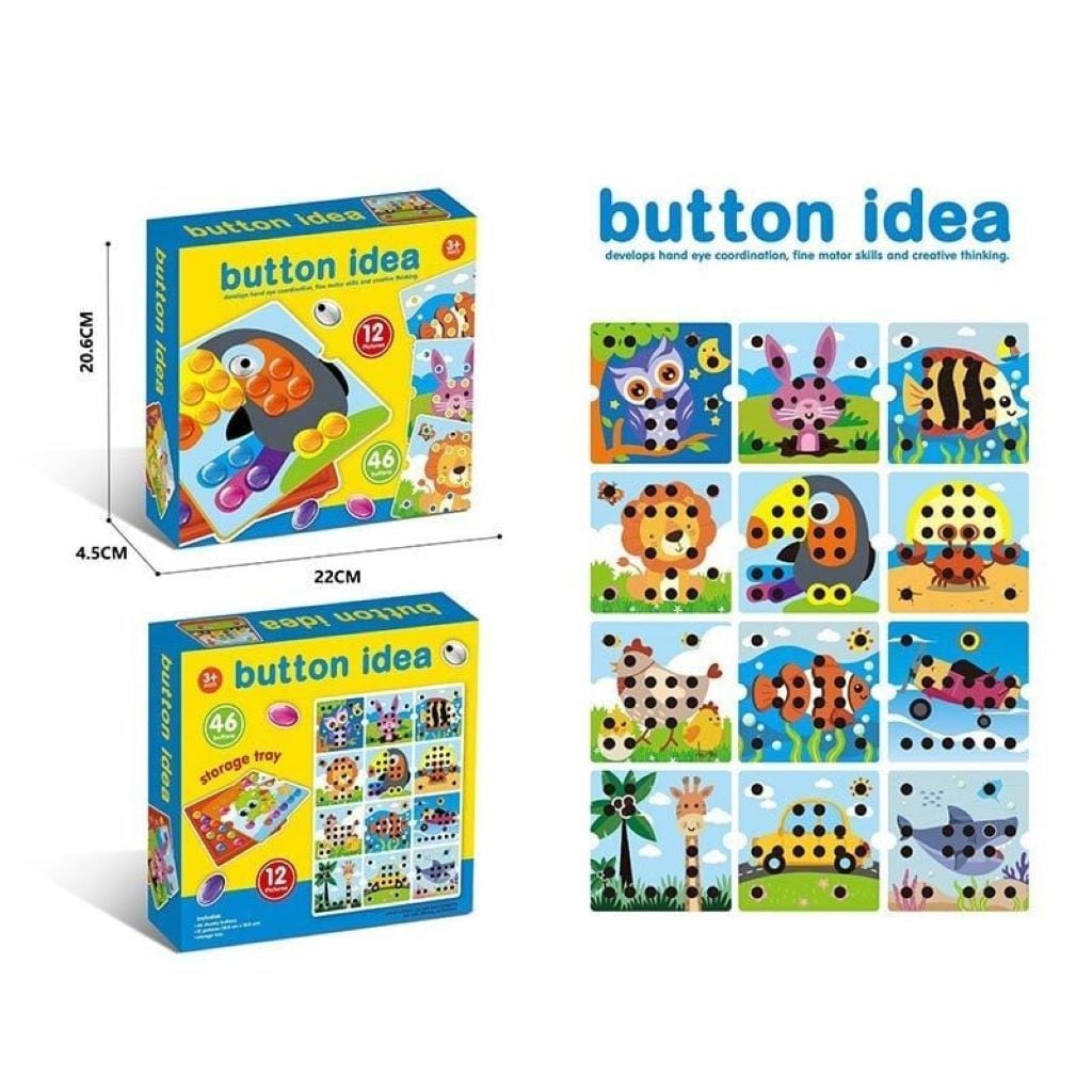 Мозаїка пізнавальна 46ел 12карток в коробці 17*17*4см 3D530 button idea