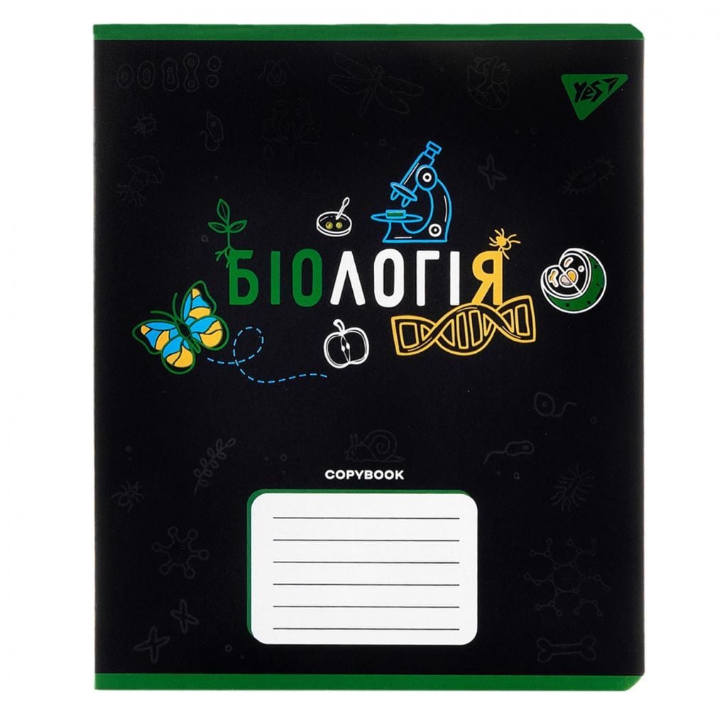 Зошит 48арк лінія A5 Біологія тверда обкладинка чорна 767445 Yes