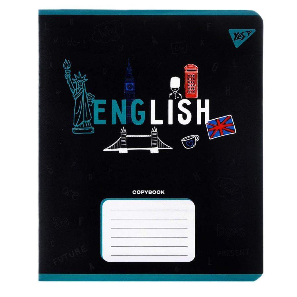 Зошит 48арк лінія A5 Англійська тверда обкладинка чорна 767475 Yes