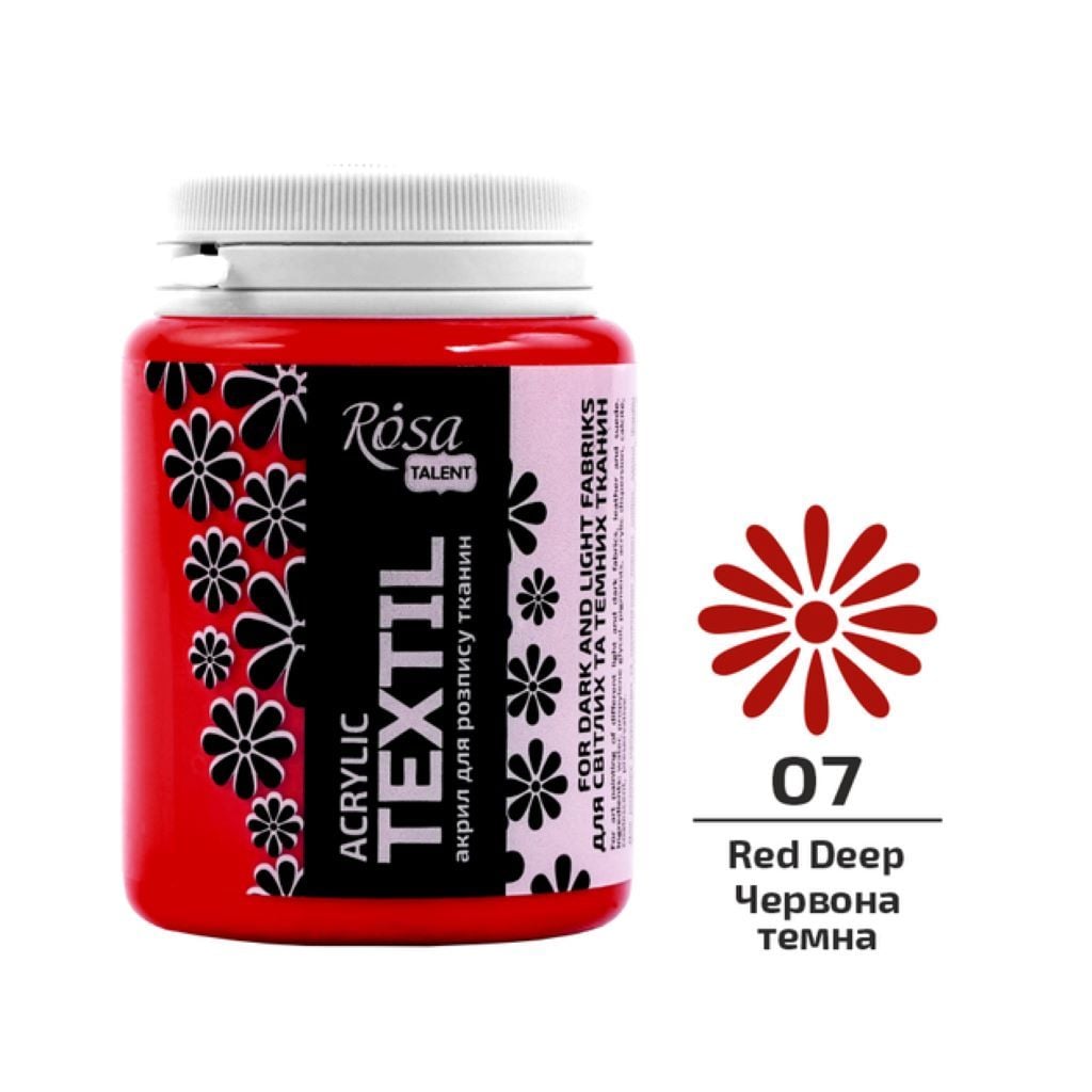 Фарба для тканини 80мл акрилова червона 26348007 Rosa