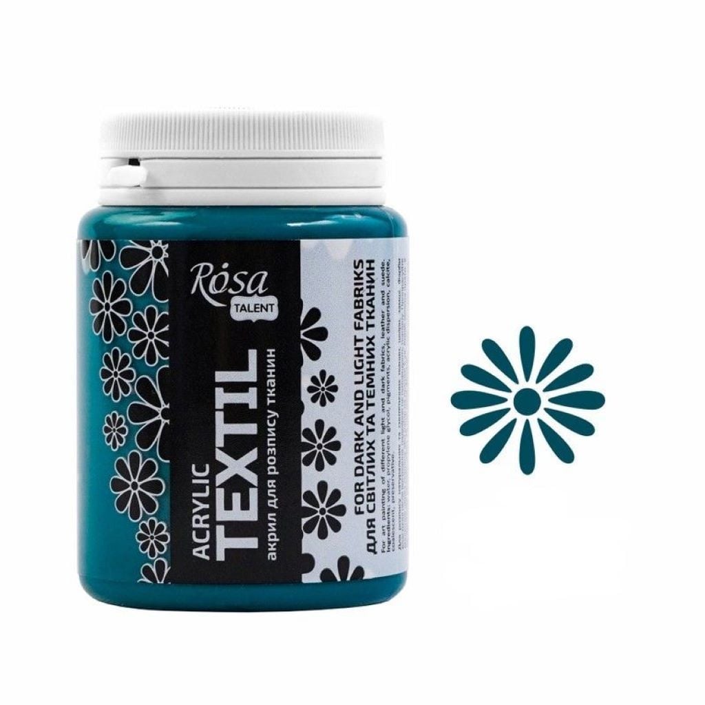 Фарба для тканини 80мл акрилова смарагдовий 26348013 Rosa