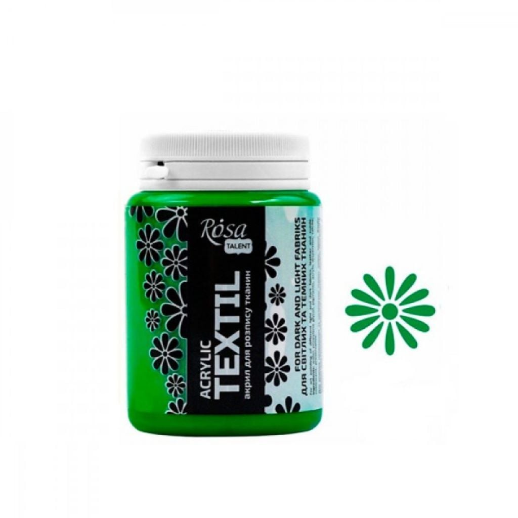 Фарба для тканини 80мл акрилова світло зелений 26348015 Rosa