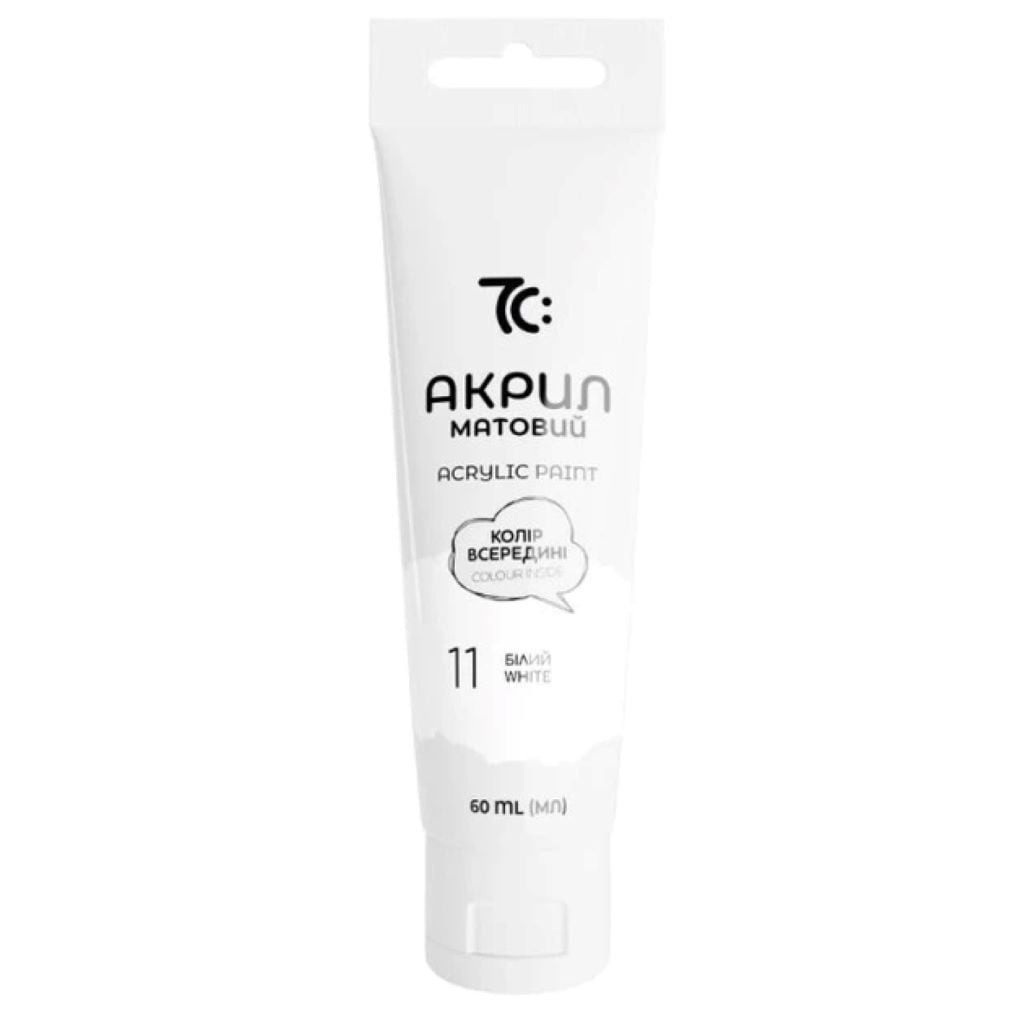 Фарба акрилова 75мл біла в тубі 7C50111 Rosa