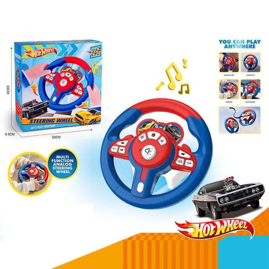 Кермо музичне Hot Wheel світло звук на присосках у коробці 22*22*9см HW-158 Китай