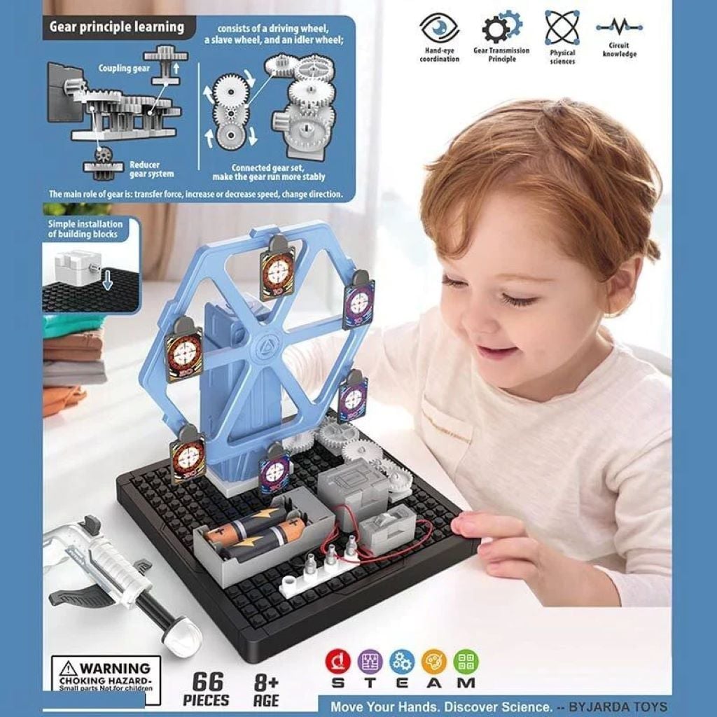 Конструктор електроний Оглядове колесо з мішенями механічний пістолет у коробці 25*20*6см DL0103 Byjarda