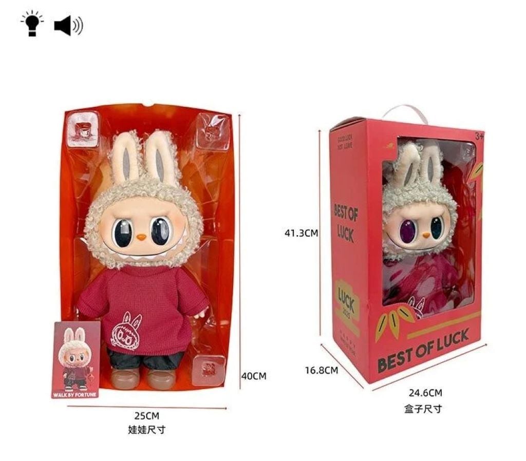 Герої Labubu 40см звук світло рухомі голова і кінцівки у коробці 40*25*16см LBB040-8 Китай
