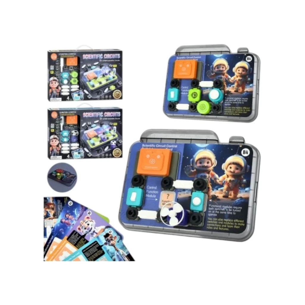 Конструктор електроний 33 елементи звук 2 перемикача 4 картки з прикладами у коробці 43*29*5см 77-53K Tuosiqi