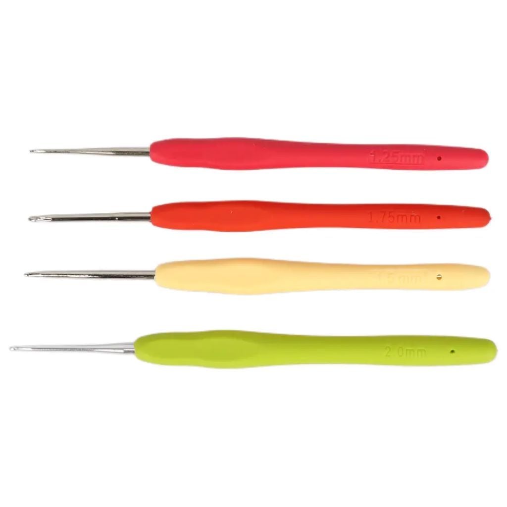 Гачки набір 4шт алюмініві з тонкою прогумовою ручкою 1,25-2,0 у пакеті 600963 Україна