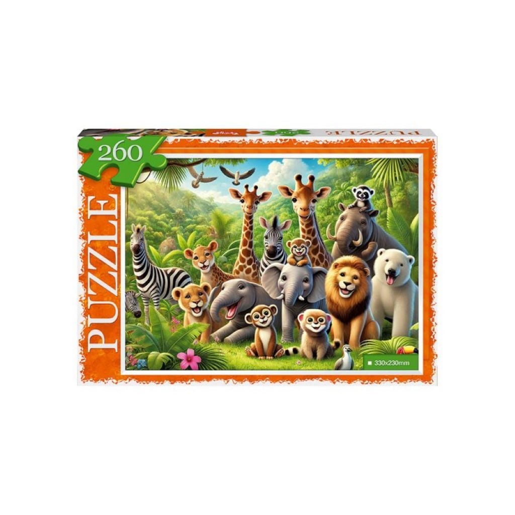 Пазли 260ел Тварини у джунглях 330*230мм у коробці 28*19,5*3см C260-14-01 Danko toys